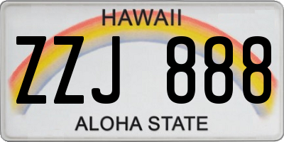 HI license plate ZZJ888