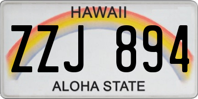 HI license plate ZZJ894