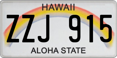 HI license plate ZZJ915