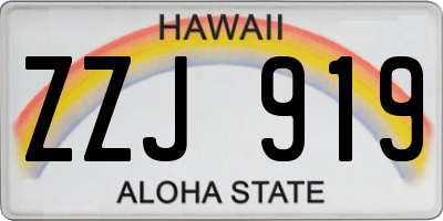HI license plate ZZJ919