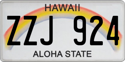 HI license plate ZZJ924