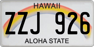 HI license plate ZZJ926