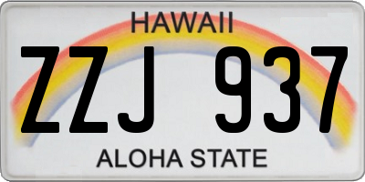 HI license plate ZZJ937