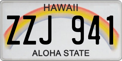 HI license plate ZZJ941