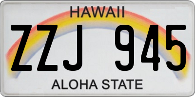 HI license plate ZZJ945