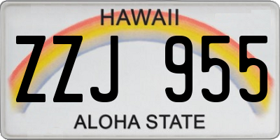 HI license plate ZZJ955