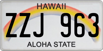 HI license plate ZZJ963