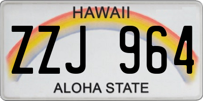 HI license plate ZZJ964