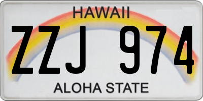 HI license plate ZZJ974