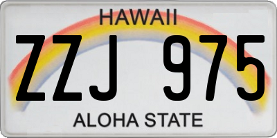 HI license plate ZZJ975
