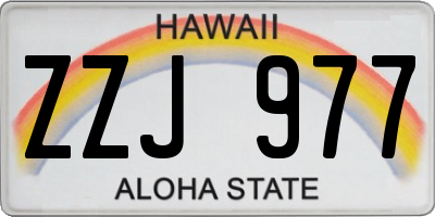 HI license plate ZZJ977