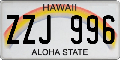 HI license plate ZZJ996
