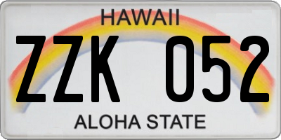 HI license plate ZZK052