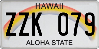 HI license plate ZZK079