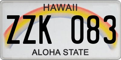 HI license plate ZZK083