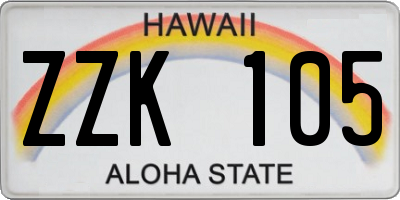 HI license plate ZZK105