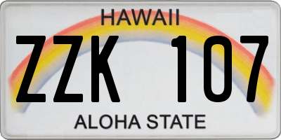 HI license plate ZZK107