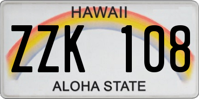 HI license plate ZZK108
