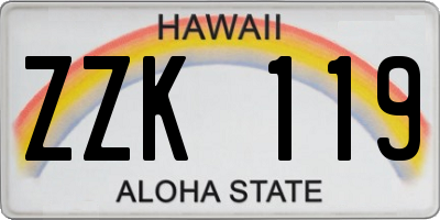 HI license plate ZZK119