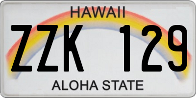 HI license plate ZZK129