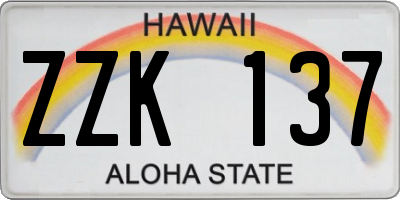 HI license plate ZZK137