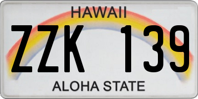 HI license plate ZZK139