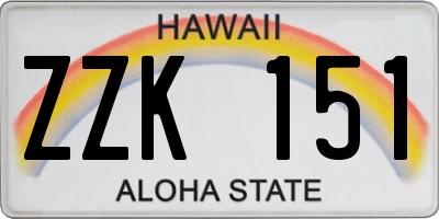 HI license plate ZZK151