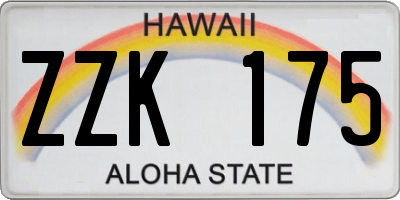 HI license plate ZZK175