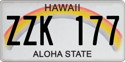 HI license plate ZZK177