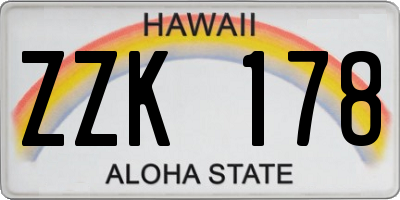 HI license plate ZZK178