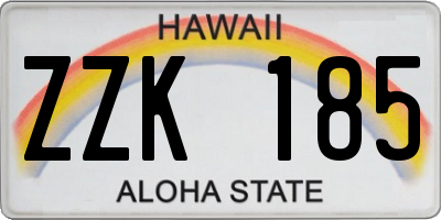 HI license plate ZZK185