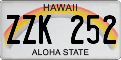 HI license plate ZZK252