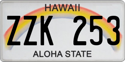 HI license plate ZZK253