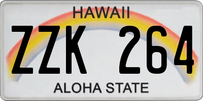 HI license plate ZZK264