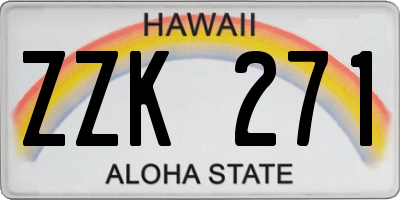 HI license plate ZZK271
