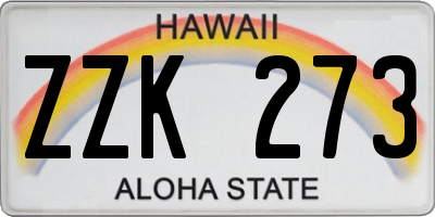 HI license plate ZZK273