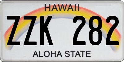 HI license plate ZZK282