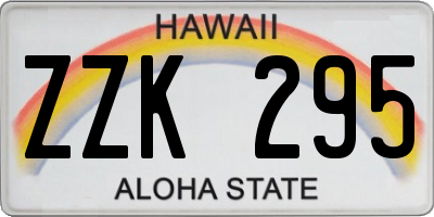 HI license plate ZZK295