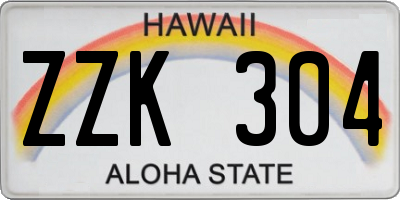 HI license plate ZZK304