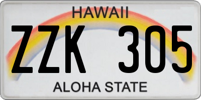 HI license plate ZZK305