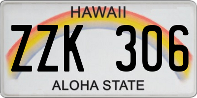 HI license plate ZZK306