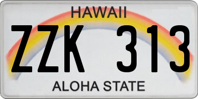 HI license plate ZZK313