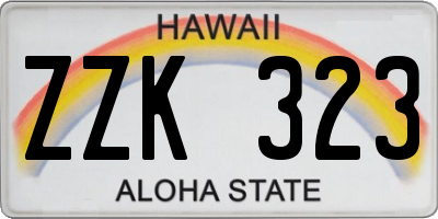 HI license plate ZZK323