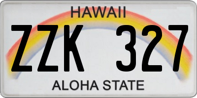 HI license plate ZZK327