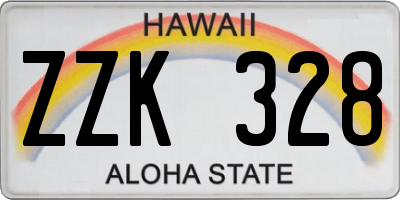 HI license plate ZZK328