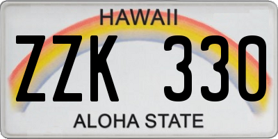 HI license plate ZZK330