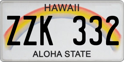 HI license plate ZZK332