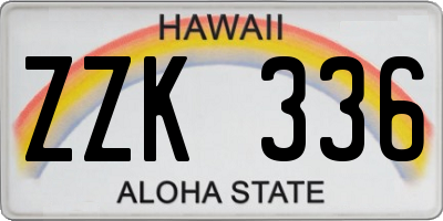 HI license plate ZZK336