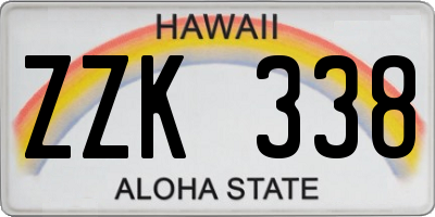 HI license plate ZZK338