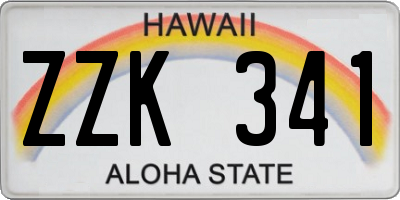 HI license plate ZZK341